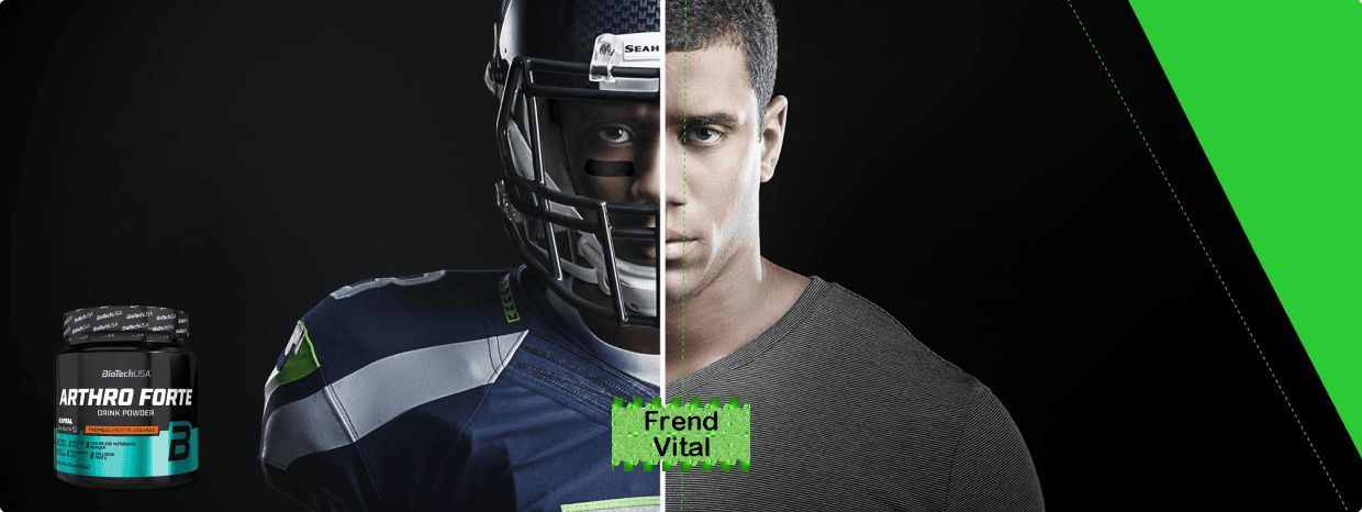  Sportler, 2 Bildhälften mit und ohne Football Helm Athleten und alle